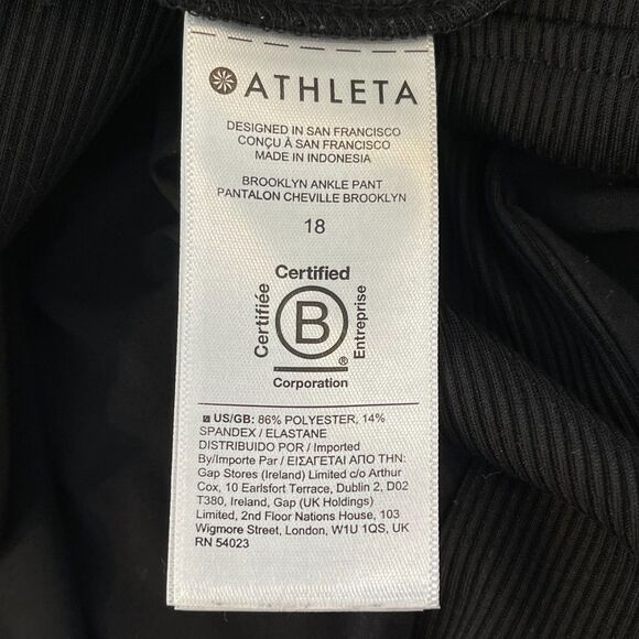 Athleta Brooklyn Ankle Pant Black Size 18 Mid Rise Straight Leg Pockets Stretch - Picture 9 of 10